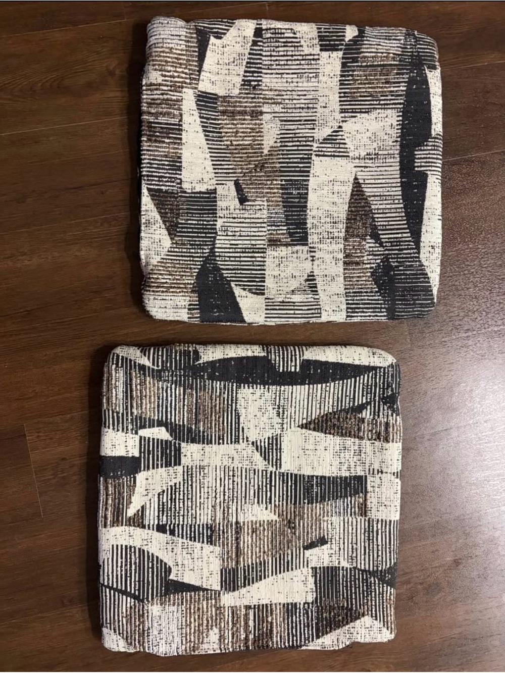 Neutral Geo Pattern Accent Pillow Cushion Covers- Brown, Black & Cream